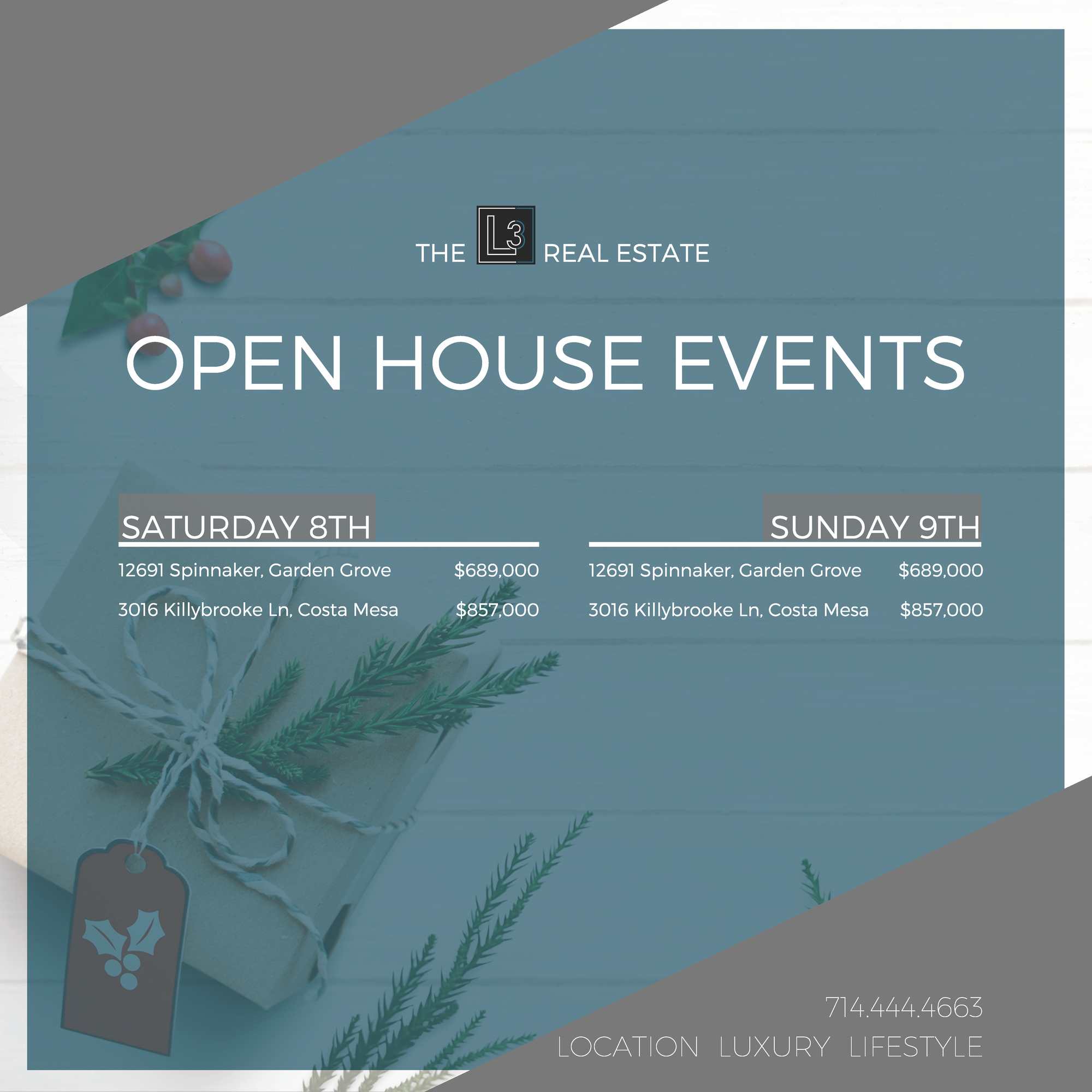 Open House Events 12/15-12/16